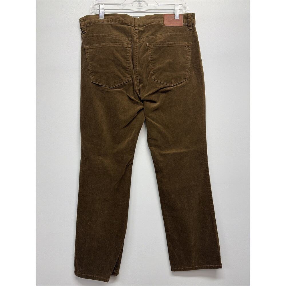 LRL Lauren Jeans Co. Brown Corduroy Pants Size 14 - Classic Straight Leg/Stretch - Picture 2 of 5